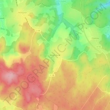 Mappa topografica Maison Baude, altitudine, rilievo