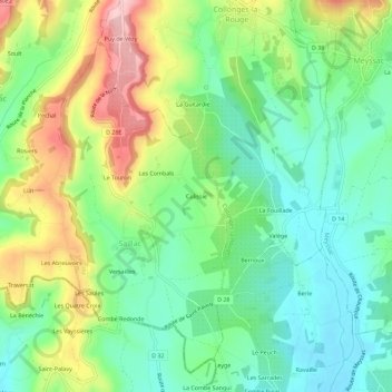 Mappa topografica Culissie, altitudine, rilievo