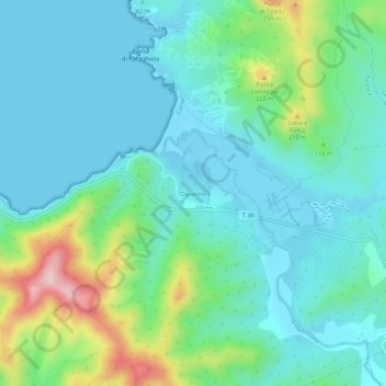 Mappa topografica Ogliastro, altitudine, rilievo
