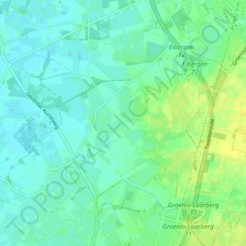 Mappa topografica Hupsel, altitudine, rilievo