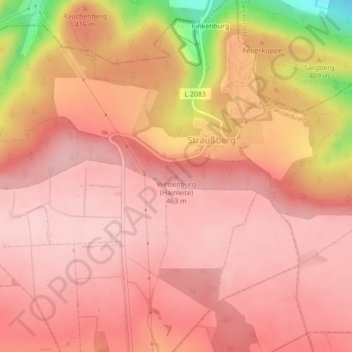 Mappa topografica Wettenburg (Hainleite), altitudine, rilievo