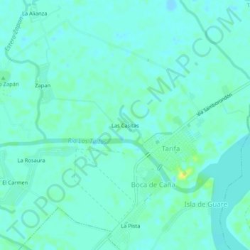 Mappa topografica Las Casitas, altitudine, rilievo