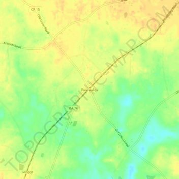 Mappa topografica Pine Valley, altitudine, rilievo
