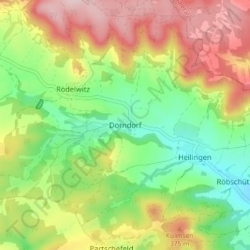 Mappa topografica Dorndorf, altitudine, rilievo