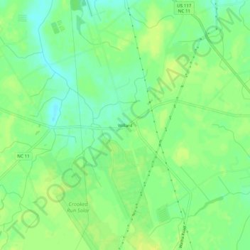 Mappa topografica Willard, altitudine, rilievo