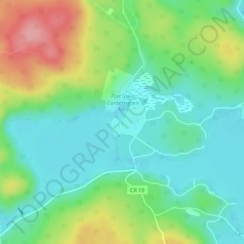 Mappa topografica Fort Irwin Conservation Area Trail Head, altitudine, rilievo