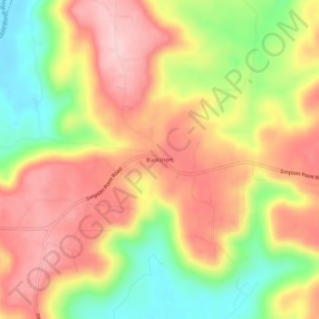Mappa topografica Bucksnort, altitudine, rilievo