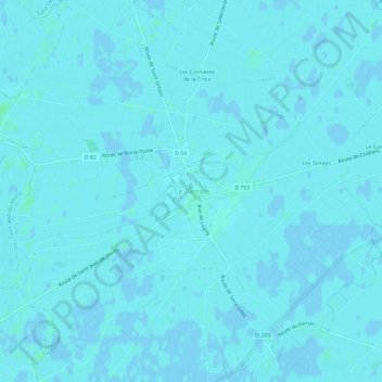 Mappa topografica Le Perrier, altitudine, rilievo