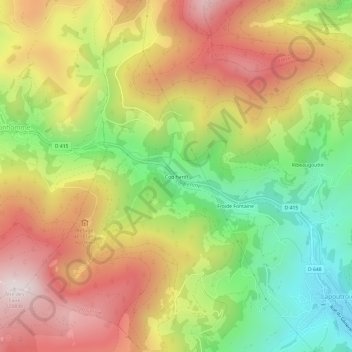 Mappa topografica Coq hardi, altitudine, rilievo