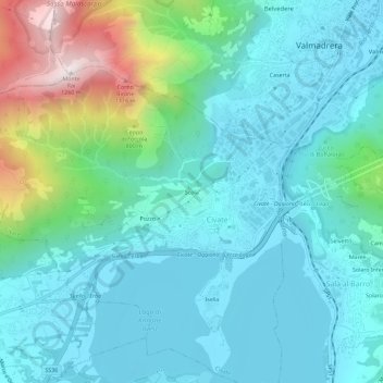 Mappa topografica Scola, altitudine, rilievo