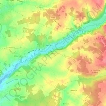 Mappa topografica Celette, altitudine, rilievo