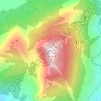 Mappa topografica Monte Cammarata, altitudine, rilievo