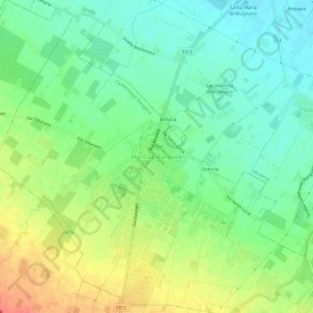 Mappa topografica Montale Rangone, altitudine, rilievo