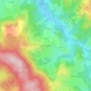 Mappa topografica La Maison Neuve, altitudine, rilievo
