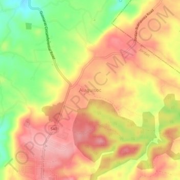 Mappa topografica Alaguisoc, altitudine, rilievo