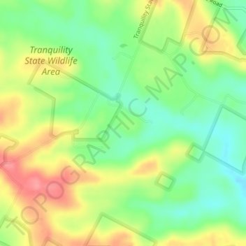 Mappa topografica Tranquility State Wildlife Area, altitudine, rilievo