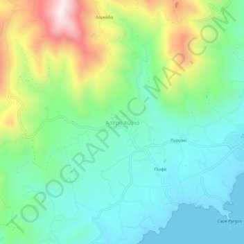 Mappa topografica Aspro Chorio, altitudine, rilievo