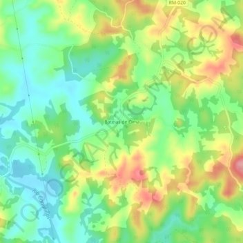 Mappa topografica Bateias de Cima, altitudine, rilievo