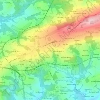 Mappa topografica Garsven, altitudine, rilievo