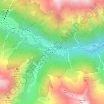 Mappa topografica Fornarelli, altitudine, rilievo