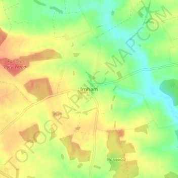 Mappa topografica Irnham, altitudine, rilievo