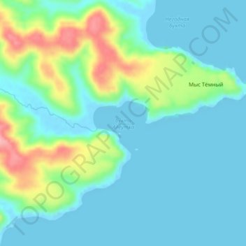 Mappa topografica Aleutka Bay, altitudine, rilievo
