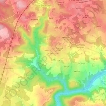 Mappa topografica La Maisonnette, altitudine, rilievo