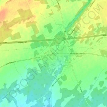 Mappa topografica Odessa, altitudine, rilievo