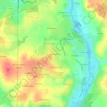 Mappa topografica Le Petit Comte, altitudine, rilievo