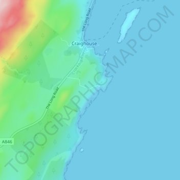 Mappa topografica Crackaig, altitudine, rilievo