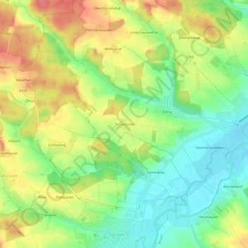 Mappa topografica Sichartsreit, altitudine, rilievo