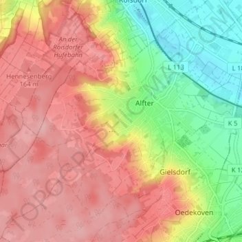 Mappa topografica Olsdorf, altitudine, rilievo
