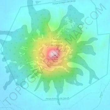 Mappa topografica Pico do Cabugi, altitudine, rilievo