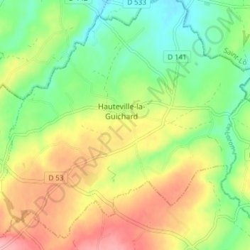 Mappa topografica Les Monts, altitudine, rilievo