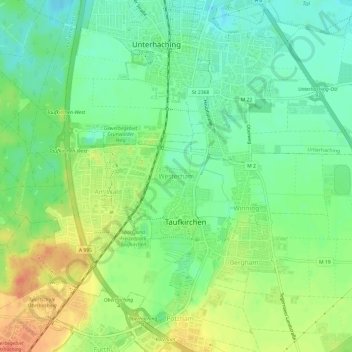 Mappa topografica Westerham, altitudine, rilievo