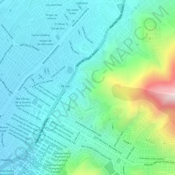 Mappa topografica 11Y, altitudine, rilievo