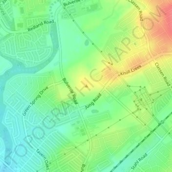 Mappa topografica Theis Hill, altitudine, rilievo