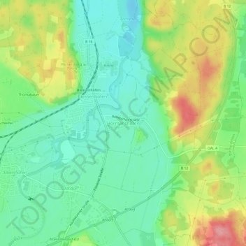 Mappa topografica Hörmanshofen, altitudine, rilievo