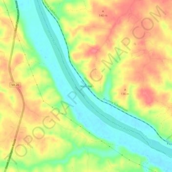 Mappa topografica Nicholas, altitudine, rilievo