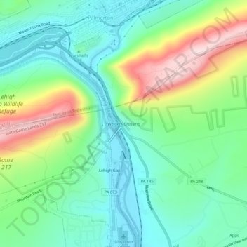 Mappa topografica Weiders Crossing, altitudine, rilievo