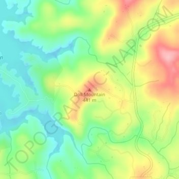 Mappa topografica Doll Mountain, altitudine, rilievo