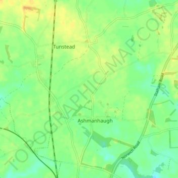 Mappa topografica Crowgate Street, altitudine, rilievo