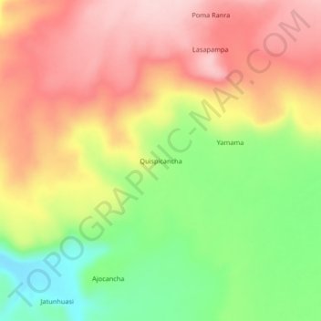 Mappa topografica Quispicancha, altitudine, rilievo