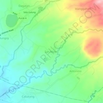 Mappa topografica San Mateo, altitudine, rilievo