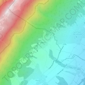 Mappa topografica Feigères, altitudine, rilievo