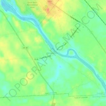 Mappa topografica Hinmansville, altitudine, rilievo