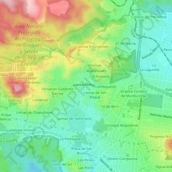 Mappa topografica Veracruz, altitudine, rilievo