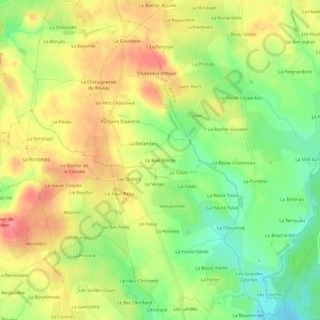 Mappa topografica Le Bois Bretay, altitudine, rilievo