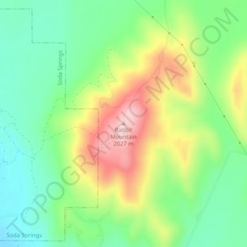 Mappa topografica Rabbit Mountain, altitudine, rilievo