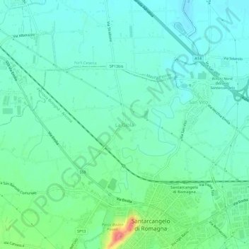 Mappa topografica La Giola, altitudine, rilievo